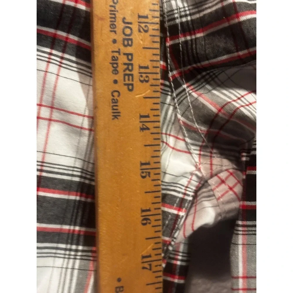 Southpole Shorts Mens 46 Plaid Gray Red Bermuda Baggy Loose Y2K Flat Front Retro